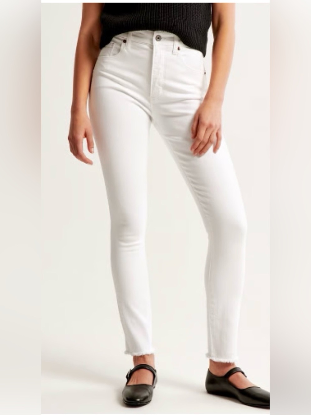 Abercrombie & Fitch White HighRise Super Skinny Ankle Jean Curve Love Size 31/12